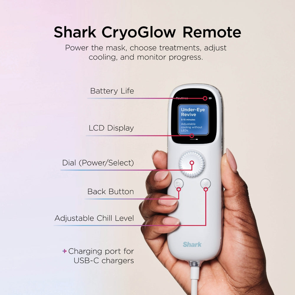 Shark Beauty CryoGlow Under-Eye Cooling &amp; LED Anti-Ageing &amp; Blemish Repair Mask Blue Frost