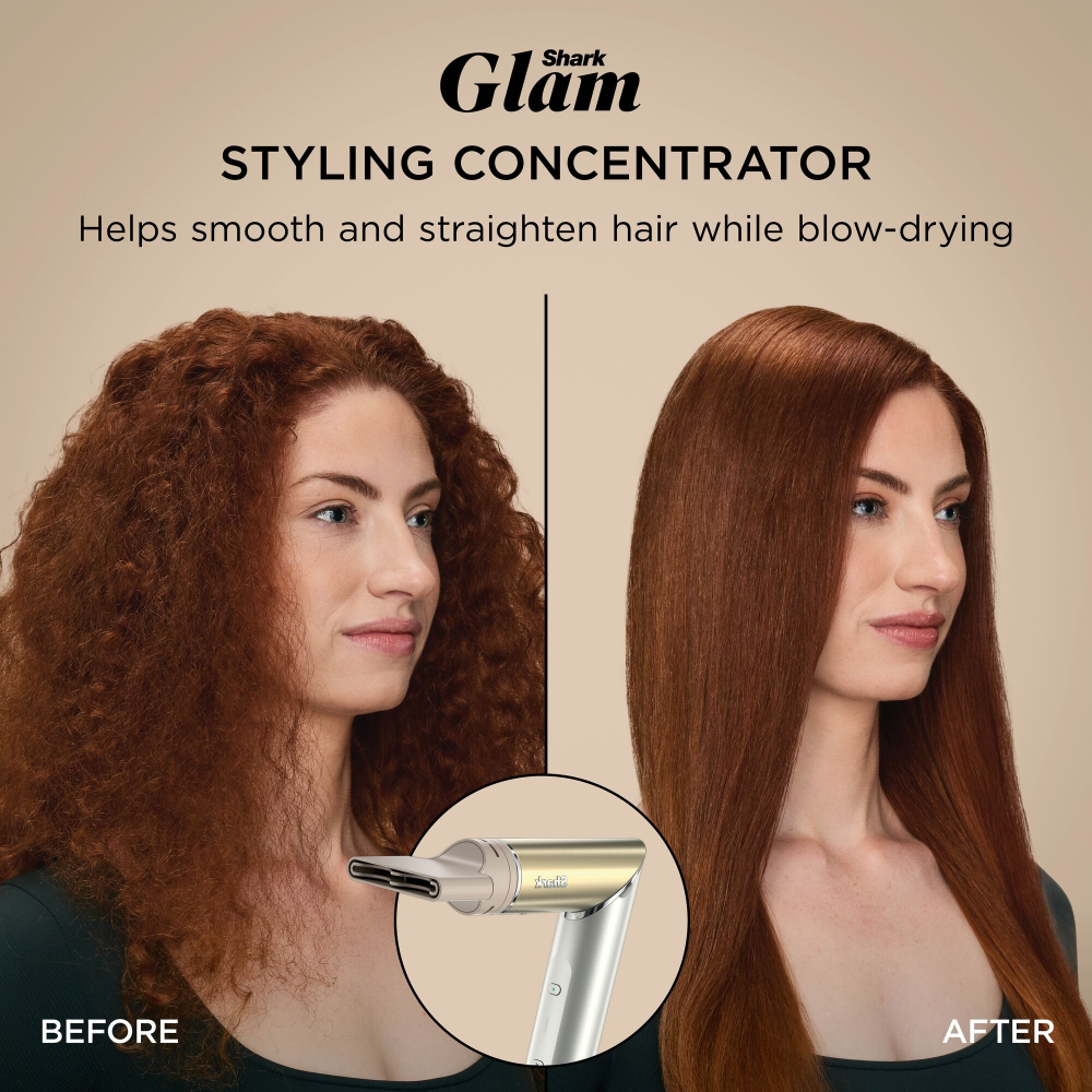 Shark Beauty Glam Ceramic &amp; Air Styling Drying System with Diffuser Gold