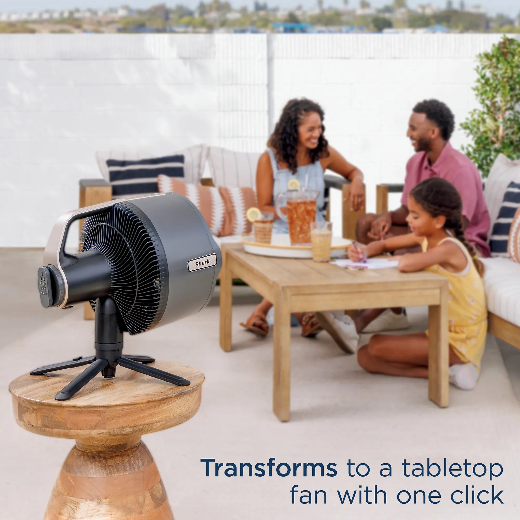 Shark FlexBreeze Pro Mist Indoor Outdoor Pedestal &amp; Table Fan With Water Tank