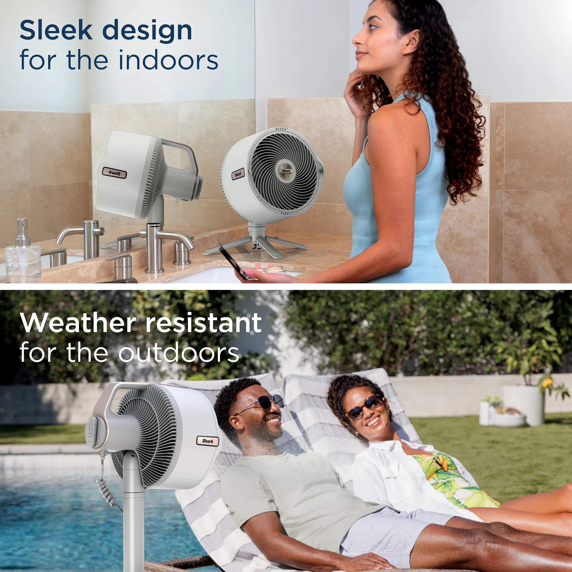 Shark FlexBreeze Pro Mist Indoor Outdoor Pedestal &amp; Table Fan With Water Tank