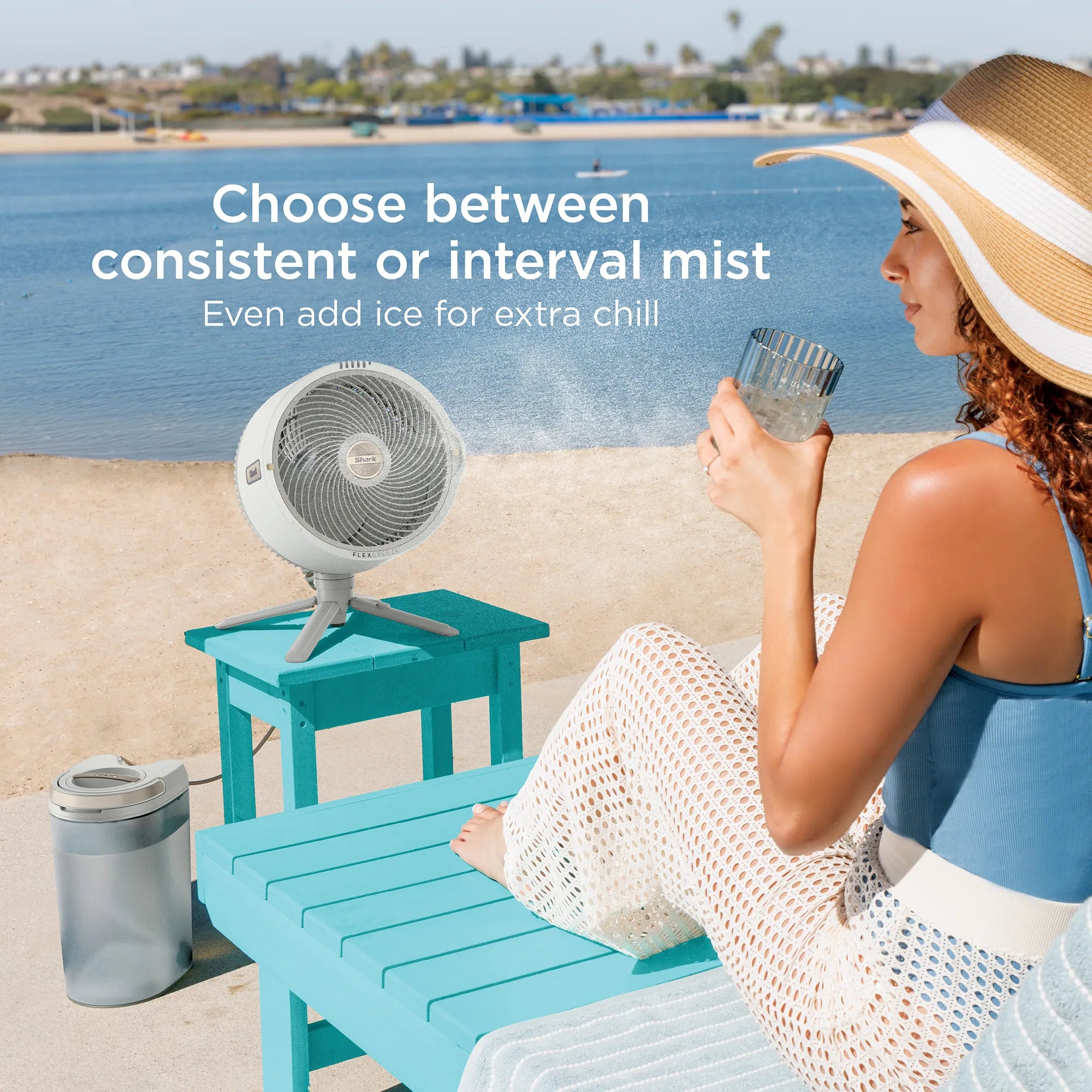 Shark FlexBreeze Pro Mist Indoor Outdoor Pedestal &amp; Table Fan With Water Tank